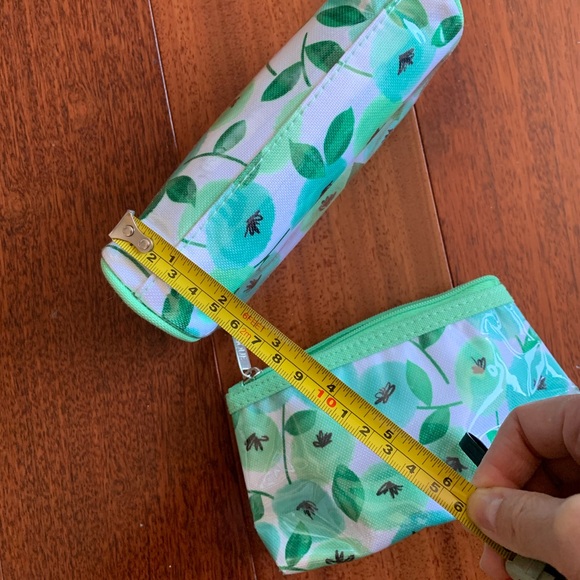 2 Pieces Double-Layer Bags/Pouches, Green Floral - Picture 14 of 16